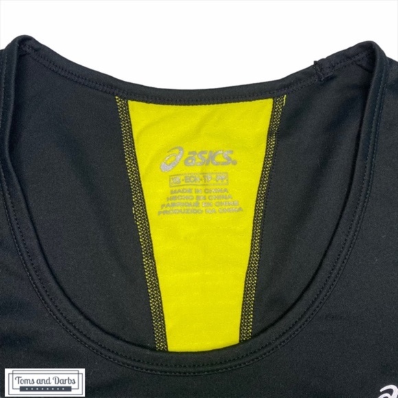 Asics Long Sleeve Running Shirt in Black & Yellow - Picture 5 of 5